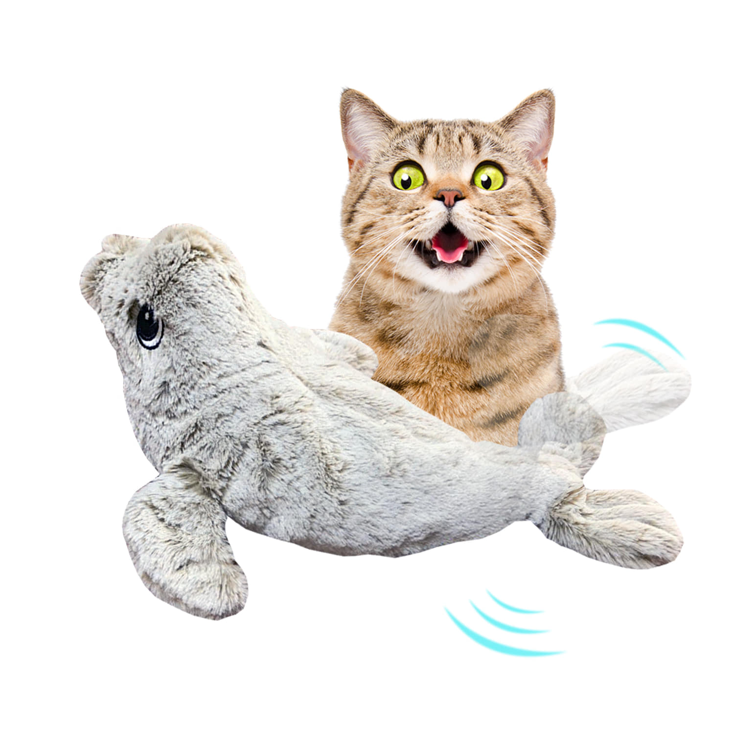 펫케어 춤추는물개 (움직이는 로봇 생선 고양이 캣닢 자동 장난감)